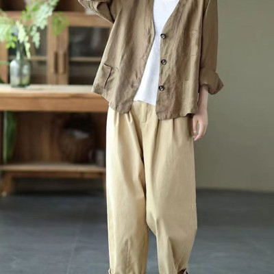 Áo Khoác Vest Blazer vải Linen cao cấp, phong cách trẻ trung công sở Haint Boutique