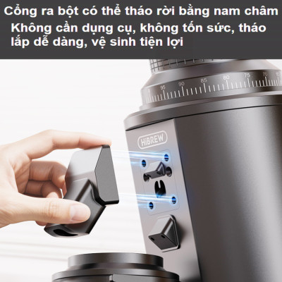 Máy xay hạt cà phê chuyên nghiệp Single Dose, 150 cấp độ xay vô cấp. Thương hiệu Mỹ cao cấp HiBREW - G10. HÀNG CHÍNH HÃNG