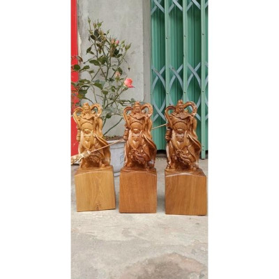Tượng Quan Công bằng gỗ để bàn gỗ bách xanh thơm nức kt cao  30×10×9cm - MINH Crafts