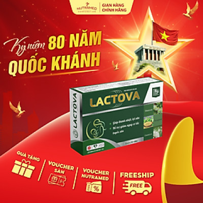 Viên uống Lactova hỗ trợ lợi sữa, tăng tiết sữa, thông tuyến sữa phụ nữ sau sinh (30 viên)-Nutramed