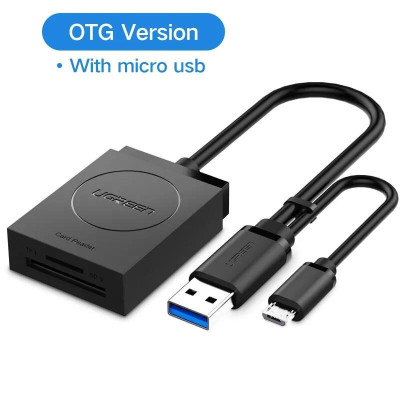 Ugreen UG20203CR127TK 15CM màu Đen Bộ chuyển USB 3.0 sang đọc thẻ TF + SD hỗ trợ OTG cao cấp - HÀNG CHÍNH HÃNG