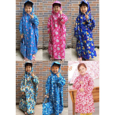Áo mưa bít trẻ em  từ  7  -  10 tuổi  , họa tiết hoạt hình  dễ thương , vải dù  chống thấm  kèm túi đựng , giao màu ngẫu nhiên