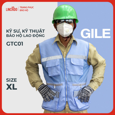 Áo Gile Bảo Hộ Lao Động Vải Thành Công Cao Cấp Dành Cho Kỹ Sư, Kỹ Thuật Mã GTC01