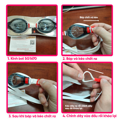 Kính Bơi Thể Thao Người Lớn Chống Sương Dây Đeo Silicone Cleacco SG1670 BORO SPORT