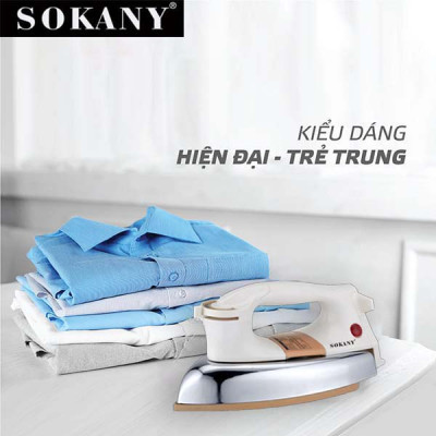 Bàn ủi khô công suất cao 1200W, mặt đế chống dính,ủi nhanh, phẳng mọi loại vải SOKANY SK-3002 - HÀNG CHÍNH HÃNG