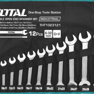 BỘ CỜ LÊ HAI ĐẦU MIỆNG 12 CHI TIẾT 6-32MM TOTAL THT1023121 - HÀNG CHÍNH HÃNG