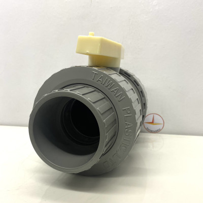 Van hai (2) đầu rắc co 90 nhựa PVC Jiarong _ UB030