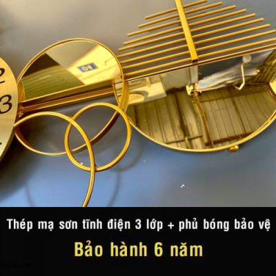 Đồng hồ treo tường A208 trang trí nghệ thuật kim trôi không gây tiếng động sang trọng hiện đại
