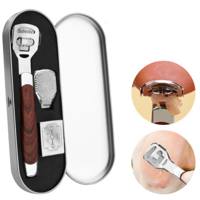 Dụng Cụ Mài, Chà Gót Chân Tẩy Da Chết Inox Có Kèm Hộp Dao - Hàng Chính Hãng GROFA