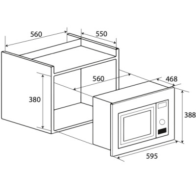 Lò Vi Sóng Kết Hợp Nướng Âm Tủ KAFF KF-MC34L - Màu Đen 34L Malaysia - Hàng Chính Hãng