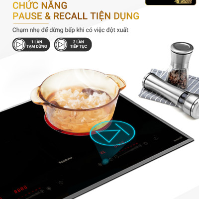 Miễn phí giao lắp toàn quốc - Bếp Âm Đôi Từ Hồng Ngoại Premium Nagakawa NAG1252M - Bảo hành 5 năm - Made in Malaysia - Hàng Chính Hãng