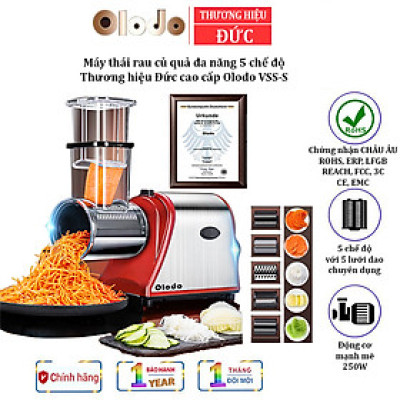 Máy thái rau củ quả đa năng 5 chế độ, thương hiệu Đức nhãn hiệu Olodo VSS-S - Hàng chính hãng, nhập khẩu (BẢO HÀNH 12 THÁNG)