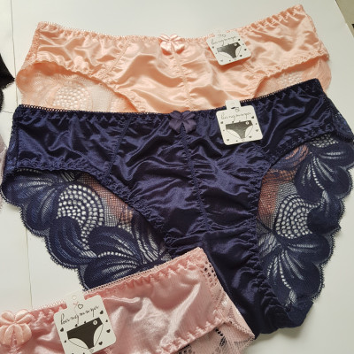 combo 5 chiếc quần lót ren lụa đính nơ phong cách tiểu thư cực xinh