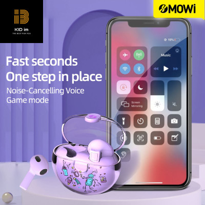 Tai nghe True Wireless XMOWI T2 Bluetooth5.0, điều khiển cảm ứng, chế độ gaming, hỗ trợ nghe đơn hoặc đôi 2 bên tai với micro HD chống ồn dành cho IOS và Android- Hàng Chính Hãng