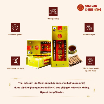 Thái cực sâm củ khô (Thiên Sâm) 600gram số 30 (30 củ) – Daedong