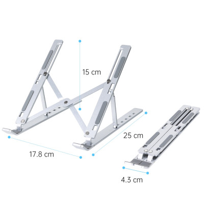 Giá Đỡ Laptop Hợp Kim Nhôm Cao Cấp Gấp Gọn Kèm Túi Đựng, Giúp Tản Nhiệt Laptop, Macbook, Ipad, Máy Tính Xách Tay Vị Trí Điều Chỉnh Nhiều Góc Độ Deli VS780 - Chống Mỏi Cổ, Vai, Gáy - Hàng Chính Hãng