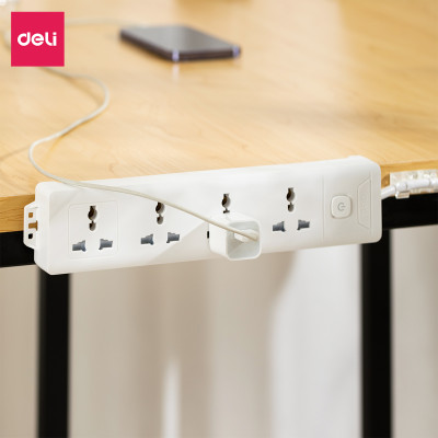 Ổ Cắm Điện Đa Năng 2500W Có Công Tắc Nguồn 3/4/6 Ổ , 3M/5M Dây Chống Giật Chống Cháy Chất Lượng Cao Deli - Phiên Bản Mới Nâng Cấp 2023 - Hàng Chính Hãng - ET401 - 406