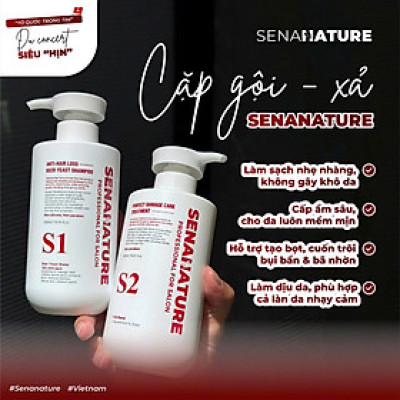 (Tặng sửa rửa mặt) Cặp dầu gội xả SENANATURE ANTI-HAIR LOSS BEER YEAST SHAMPOO + SENANATURE PERFECT DAMAGE CARE TREATMENT 1000ml
