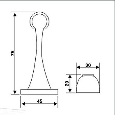 Chặn cửa nam châm dạng phễu 45*78mm, Glaze-inox 304