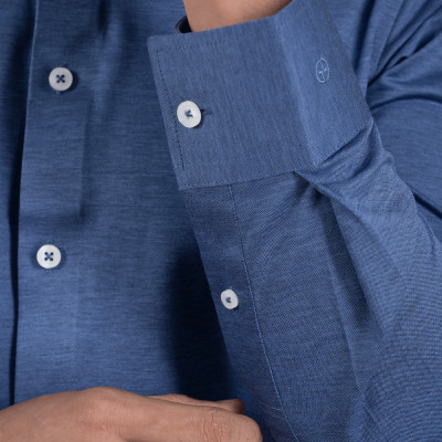 Áo sơ mi nam tay dài màu xanh chàm GENTITI by Thái Tuấn - 1C806HAKT057