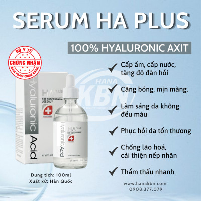 [KHUYẾN MÃI] Serum HA Plus Dưỡng Ẩm Căng Bóng Giảm Nếp Nhăn Hyaluronic Acid AWAKETHECELL 100ml
