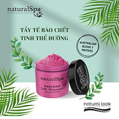 Tẩy tế bào chết tinh thể đường chống oxy hóa, tăng cường nuôi dưỡng cho làn da tươi khỏe, sáng mịn - naturalSpa Exotic Pomegranate Sugar Scrub 500gr