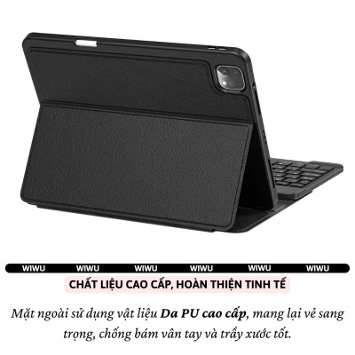 Case bao da bàn phím bluetooth bảo vệ 360 độ hiệu WIWU Protective Keyboard cho iPad Pro 11 13 inch M4 Pro 11 2020/21/22 Air 4/5/6/7 Gen 7 8 9 10.2 inch 10.5 inch Gen 10 10.9 inch - Bàn phím từ tính nam châm tháo rời, tích hợp giá đỡ - Hàng nhập khẩu