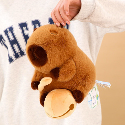 Thú nhồi bông capybara gõ mõ ngộ nghĩnh - Size 35cm - Quà tặng gấu bông chuột lang nước dành cho người cần tịnh tâm.