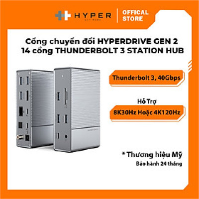 DOCK CHUYỂN ĐA CỔNG HYPERDRIVE GEN2 14 PORT THUNDERBOLT 3 STATION HD - HÀNG CHÍNH HÃNG