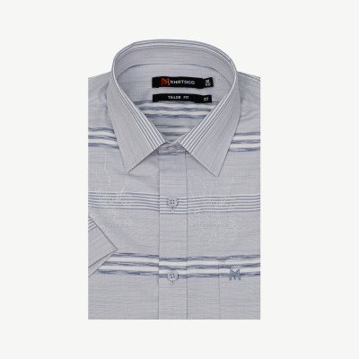 Áo sơ mi nam KHATOCO ngắn tay A1MN538T2-CNSC644-2611-N