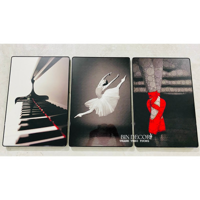 (ẢNH THẬT) Tranh treo tường âm nhạc và múa ba lê bộ 3 tấm trang trí decor kèm đinh