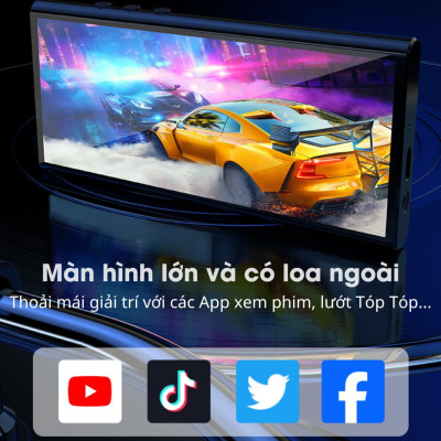  Ruizu Z90 Máy Nghe Nhạc Android WiFi/Bluetooth  Màn hình Full HD 4.0 inch, RAM 4GB, ROM 64GB, Android 10  Xem YouTube, tải App dễ dàng  Pin 2200mAh, 20h nghe nhạc  Jack 3.5mm HiFi, chế độ đọc sách  Tiếng Việt dễ sử dụng - Hàng Nhập Khẩu