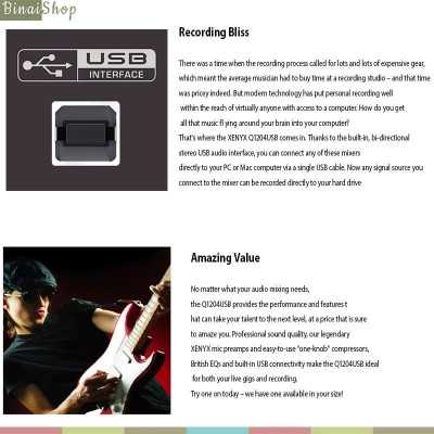 Behringer XENYX Q1204USB - Mixer Chuyên Nghiệp 12 Cổng - Hàng chính hãng