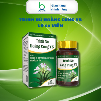 Viên Uống TRINH NỮ HOÀNG CUNG YB Hỗ Trợ Phụ Nữ Bị U Xơ Tử Cung và U Vú Lành Tính - Lọ 60 viên