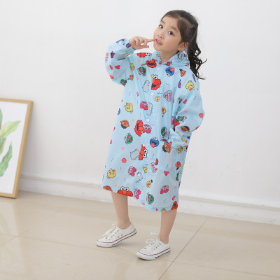 Áo mưa bé gái dáng dài hoạ tiết nhân vật hoạt hình đáng yêu
