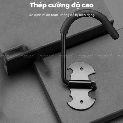 Móc treo xe đạp địa hình nằm dọc (bản lề rộng) gắn tường BG-259, giá trưng bày xe đạp móc sắt - Mai Lee