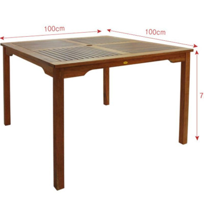 Bàn Vuông Kalimantan 100Cm IBIE NT3033 (100 x 100 x 72 cm) - Nâu