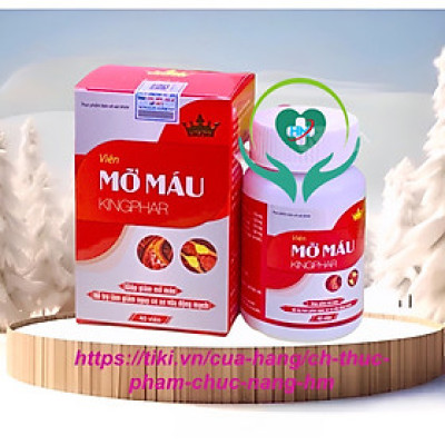 Viên mỡ máu Kingphar, hộp 40v, hỗ trợ hạ mỡ máu, giảm nguy cơ xơ vữa mạch máu