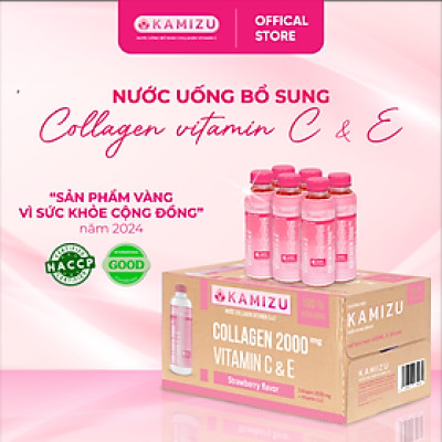 Nước uống bổ sung Collagen Vitamin C Kamizu - Thùng 24 chai