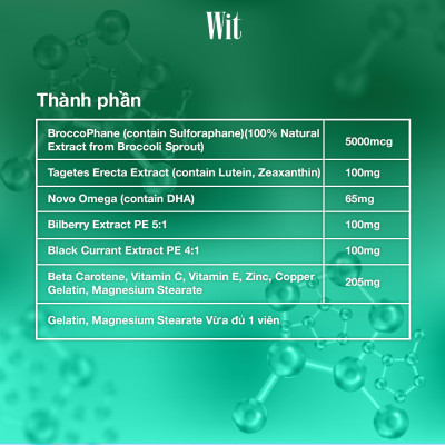 Combo 4 hộp WIT bổ mắt 30 viên tặng 1 hộp 15 viên