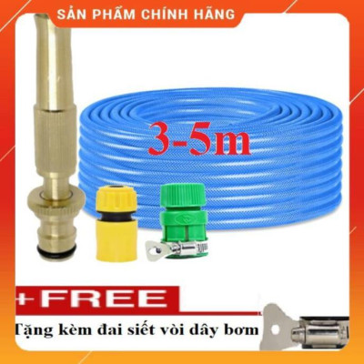 ️ Bộ dây vòi xịt nước rửa xe, tưới cây , tăng áp 3 lần, loại 3m, 5m 206587 cút sập,nối nhựa+ đai