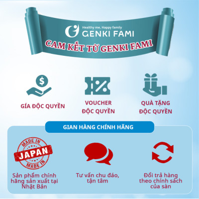 Dầu Gan Cá Mập Omega 3 Astaxanthin Genki Fami Nhật Bản, Bổ Mắt, Bổ Não Tốt Cho Tim Mạch Hộp 90 viên