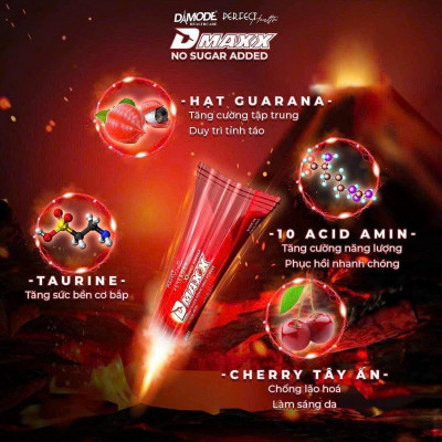 DMAXX thức uống bổ sung vitamin năng lượng không đường DAMODE 52 gói màu đỏ mỗi gói 2,2gr