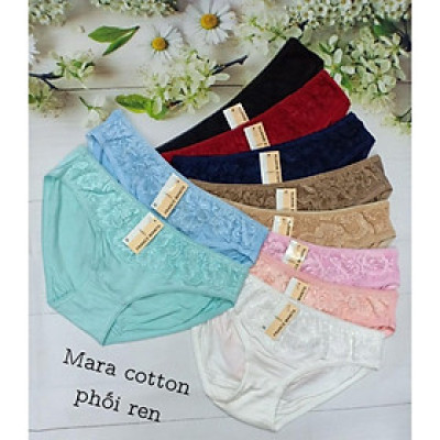 Set 10 quần lót nữ Mara Thun cottonphối ren Hàng Việt Nam(Từ 35kg đến 65kg)