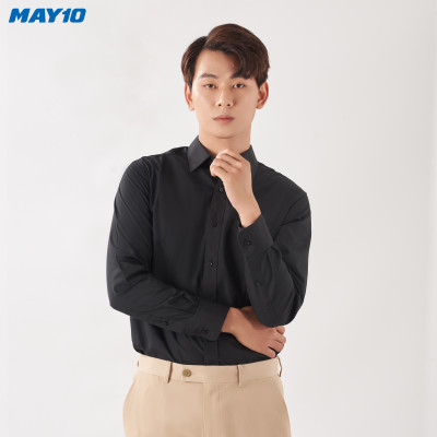 Áo sơ mi nam dài tay màu đen dáng suông May 10 mã 010122912L2