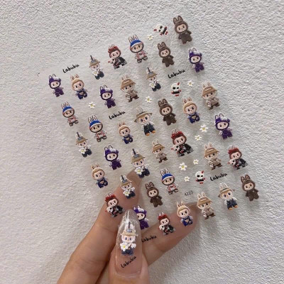 Sticker Dán Móng 5D Hình Labubu Đáng Yêu, Sticker Làm Nail, Miếng Dán Móng Tay 5D Labubu Cute  Ngộ Ngĩnh Hot Trend