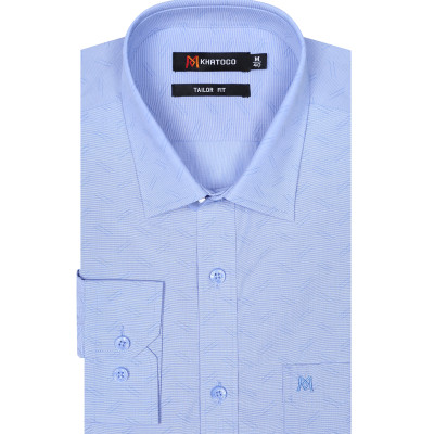 Áo sơ mi nam tay dài form suông Khatoco A1MD498T1-CNIN358-2505-D