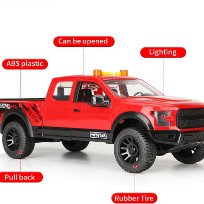 TOYSTAR - 666-89P Mô hình xe bán tải cảnh sát màu đỏ (KT 41x16x19cm)