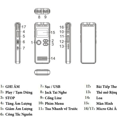 SOAIY Máy Ghi Âm Chuyên Nghiệp SK6 - Hàng Nhập Khẩu