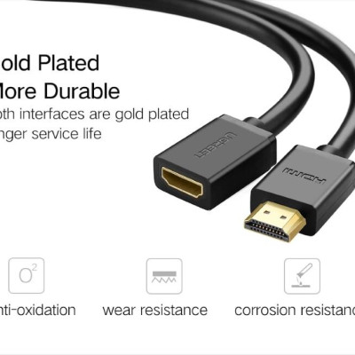 Ugreen UG10141HD107TK 1M màu Đen Cáp tín hiệu HDMI nối dài hỗ trợ 4K x 2K - HÀNG CHÍNH HÃNG